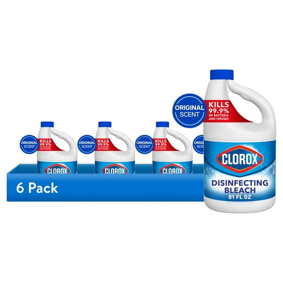 (6 pack) Clorox Disinfecting Liquid Bleach Cleaner, Regular Scent, 81 fl oz