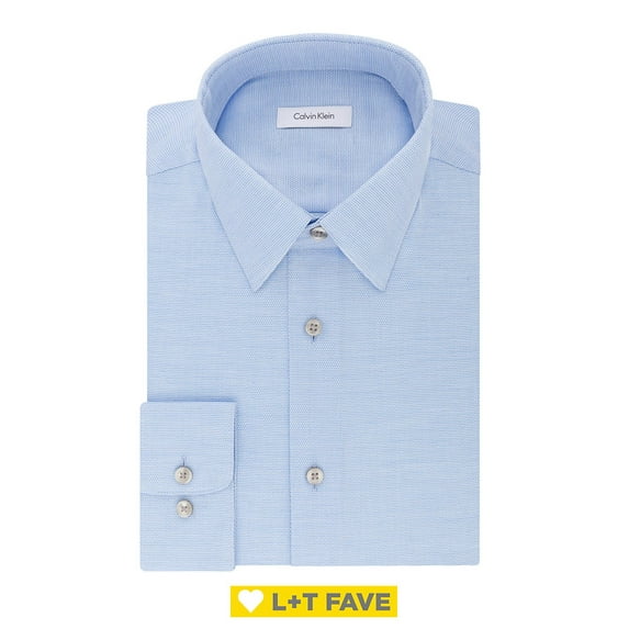 Calvin Klein Mens Dress Shirt Regular Fit Non Iron Stretch Solid