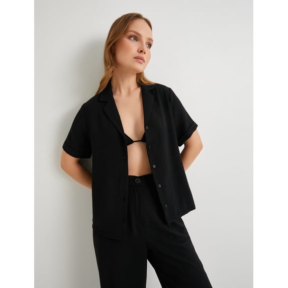 Regular Fit Tissued Buttoned Short Sleeve Shirt