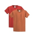 thumbnail image 1 of Regular Fit Youth Short Sleeves Cotton Tshirt Tee 2 Pack Deal - Red Heather, Coral Heather, S, 1 of 3