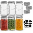 thumbnail image 1 of Regular Mason Jars with Airtight Lids, Labels, and Measures – 16 oz – Set of 6, 1 of 11