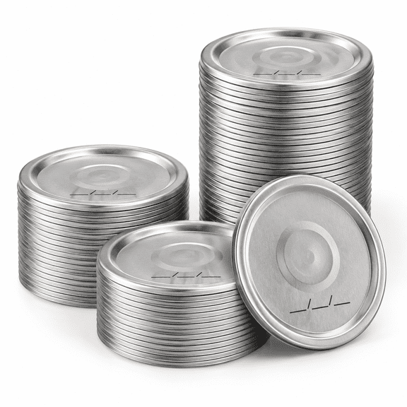 Regular Mouth Canning Lids, 100 Pack Rust-Proof Food Grade Metal for Ball Kerr Jars