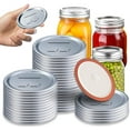 thumbnail image 1 of Regular Mouth Mason Jar Lids for Ball and Kerr Jars, Split-Type Metal Canning Jar Lids with Silicone Seals for Canning (Silver, 26 Count), 1 of 5