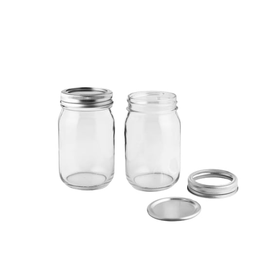 Regular Mouth Mason Jars 16 oz with Airtight Lids – Pack of 4 | Empty Glass Canning Jars for Food Storage, Fermentation, Pickling Canning, Meal Prep, Pantry Organization & Kombucha Brewing