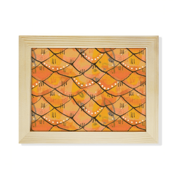Regular Pattern Wood Strange Desktop Photo Frame Picture Art Decoration Painting 6x8 inch