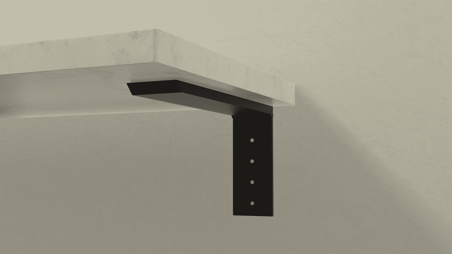 Black Aluminum Industrial Shelf Bracket 12x10 Inch