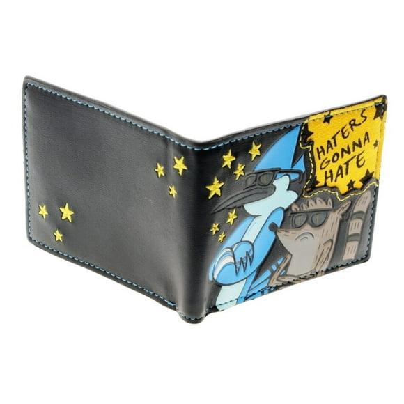 Mainstreet Classics Regular Show Bi-Fold Wallet, Cartoon Design, Black