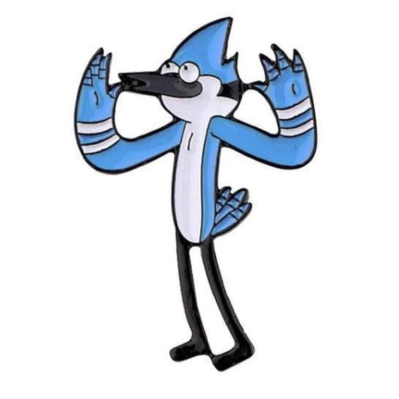 Regular Show Cartoon Mordecai Character Figure 1 Inches Tall Enamel Metal Pin