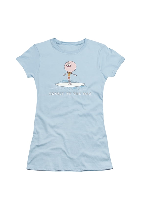 Regular Show Gnarly S/S Junior Women's T-Shirt Sheer Light Blue