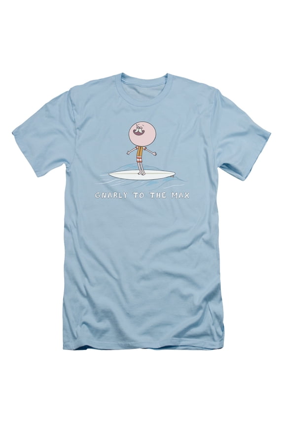 Regular Show Gnarly S/S Adult 30/1 T-Shirt Light Blue