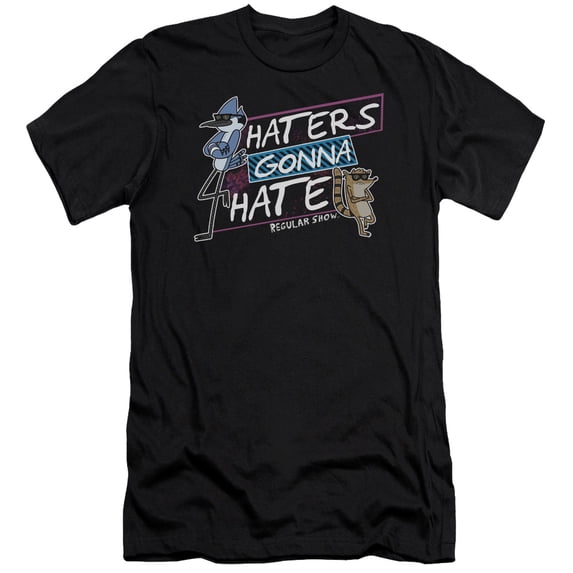 Regular Show - Haters Gonna Hate - Premium Slim Fit Short Sleeve Shirt - Large