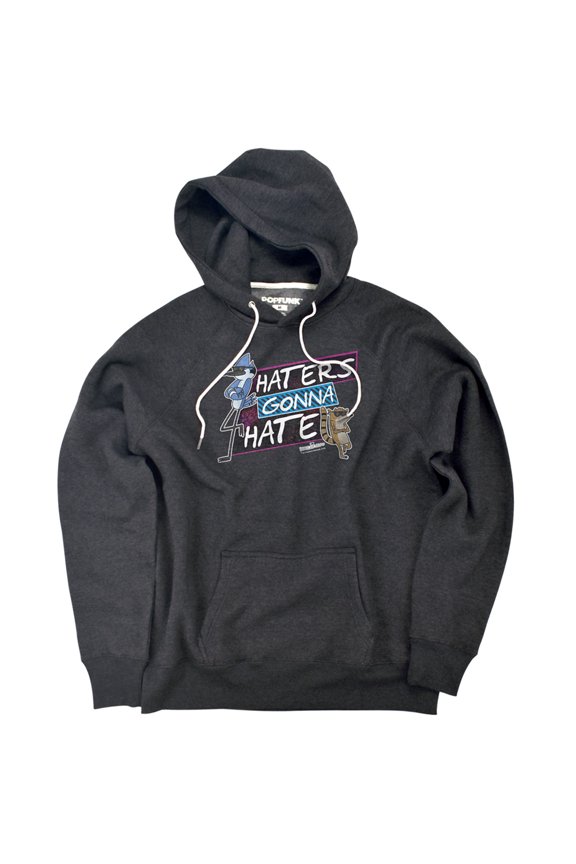 Haters Gonna Hate Unisex Adult Slim Fit Pull-Over Heather Hoodie, Charcoal, Medium