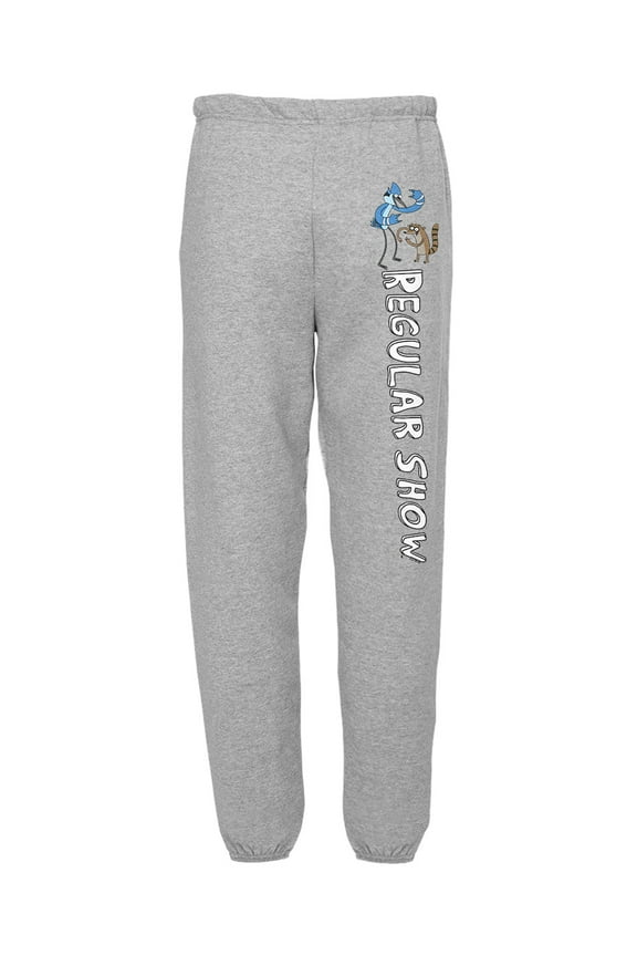 Mordecai Rigby Logo Mens Jogger Sweatpants, Athletic Heather, Small