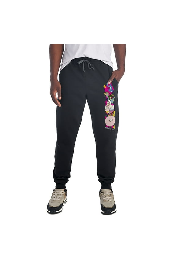 Mordecai Rigby Shapes Unisex Jogger Sweatpants with Pockets for Men and Women, Black, Large