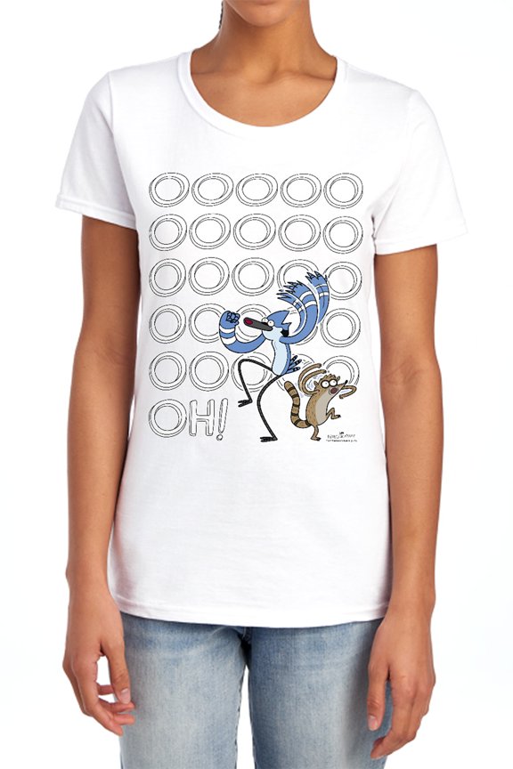 Regular Show Oooooh Women's T Shirt, White, Medium