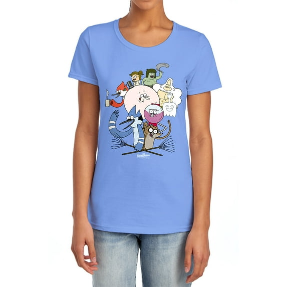 Regular Show Regular Cast Women's T Shirt, Carolina Blue, Small