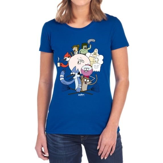 Regular Show Regular Cast Women's T Shirt, Royal, 2X-Large