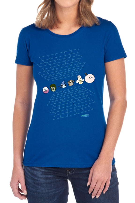 Regular Show Regular Grid Women's T Shirt, Royal, Medium