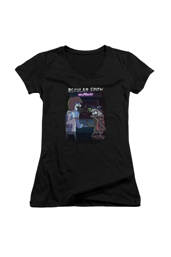 Regular Show Rs The Movie Junior Women's T-Shirt V-Neck Black