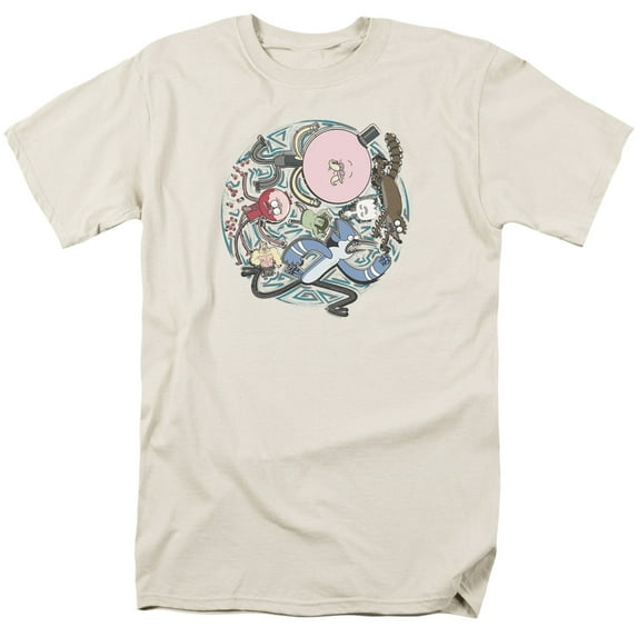 Regular Show Strange Circle S/S Adult 18/1 T-Shirt Cream 4X