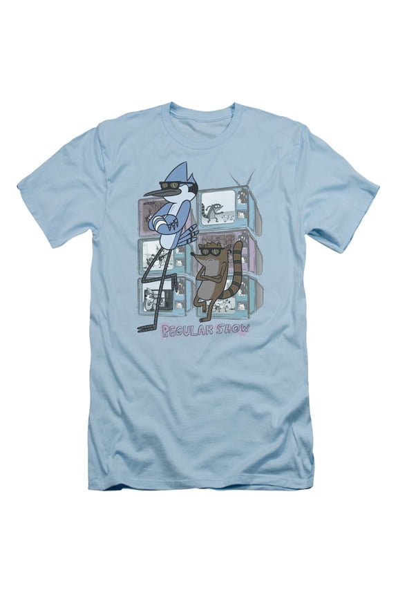 Regular Show TV Too Cool S/S Adult 30/1 T-Shirt Light Blue