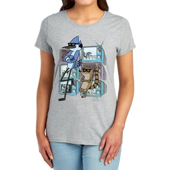 Regular Show Tv Too Cool Women's T Shirt, Athletic Heather, Large