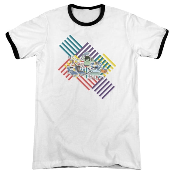 Regular Show We Gonna Party Adult Ringer White/Black