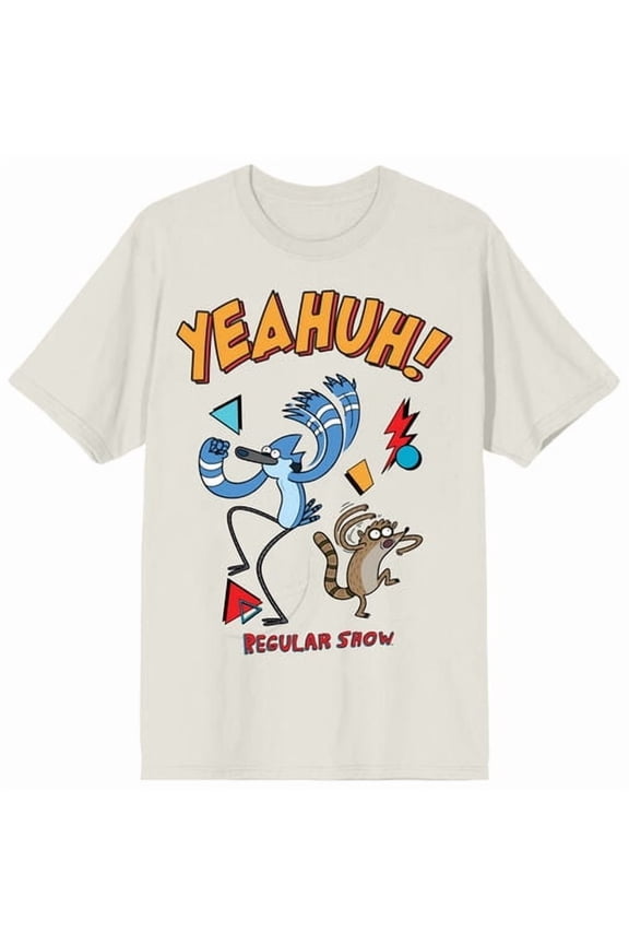 Regular Show Yeahuh! Adult Tofu Crew Neck Short Sleeve T-shirt-Large