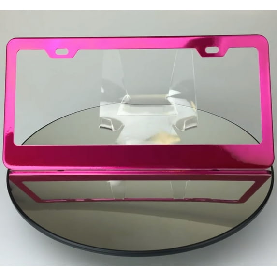 Regular Style Powder Coated Candy Pink Stainless Steel License Plate Frame