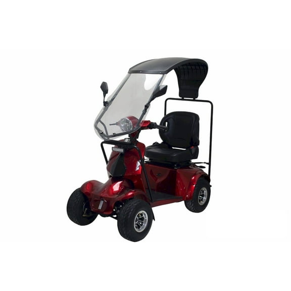 Fat Tire 4 Wheels Electric Mobility Scooter with Roof - 1000W Motor, High Speed, Long Range
