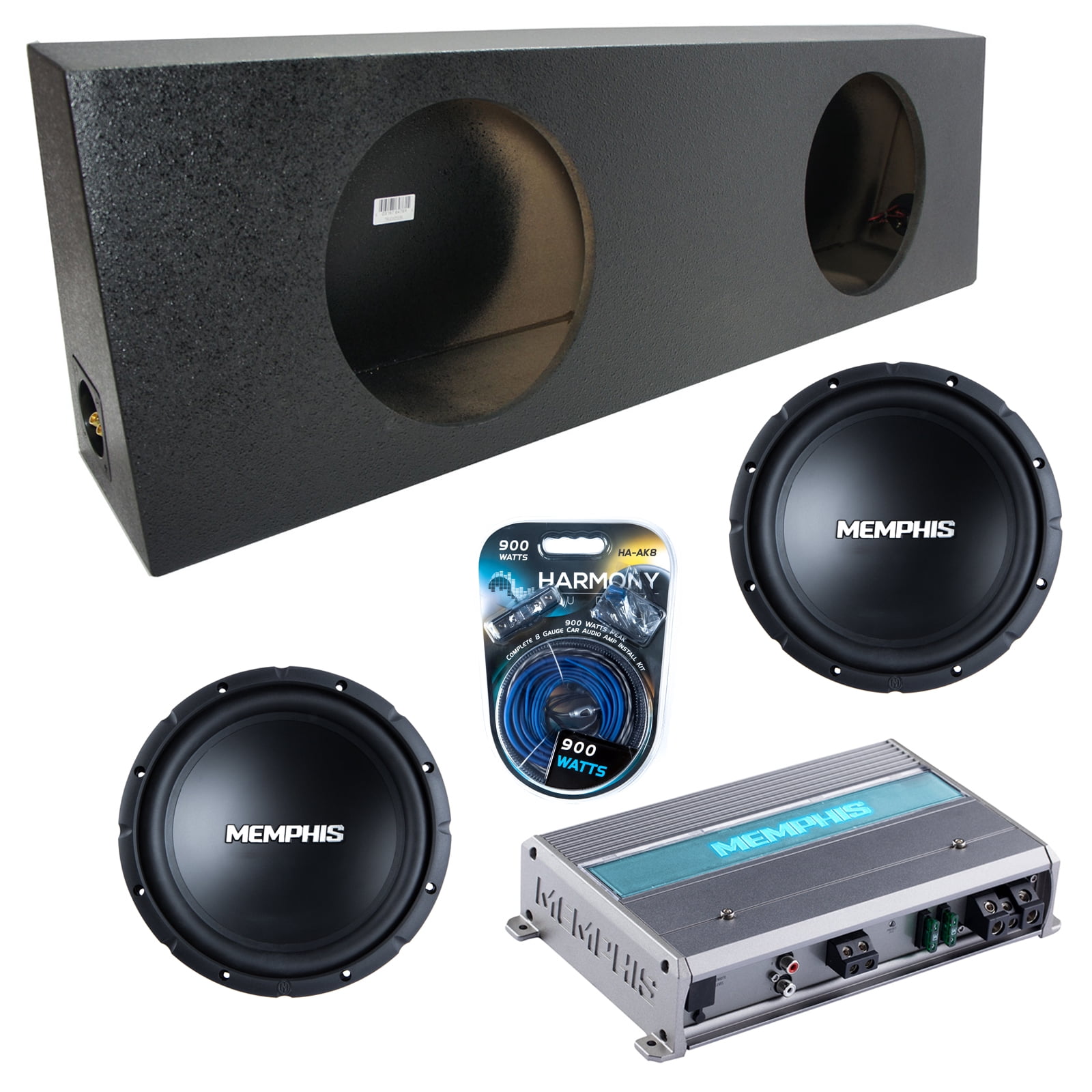 Regular Std Cab Sealed Dual Enclosure Rhino Coated w/ SRX1244 12" Sub ...