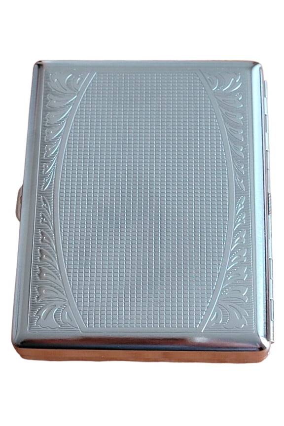 Regular or King Size Double Sided Crush-Proof Metal Cigarette Case - 3033