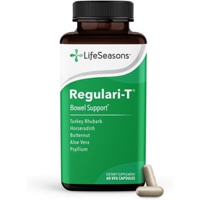 LifeSeasons - Regulari-T - Bowel Support - Constipation Relief Supplement - Natural Laxative - Maintain Healthy Colon Regulation and Elimination - Reduce Gas Discomfort - 60 Capsules