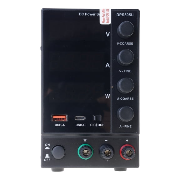 Regulated Power Supply 0 to 30V/60V/120V/160V Encoders Control Two USB Type C Port Overcurrent Features