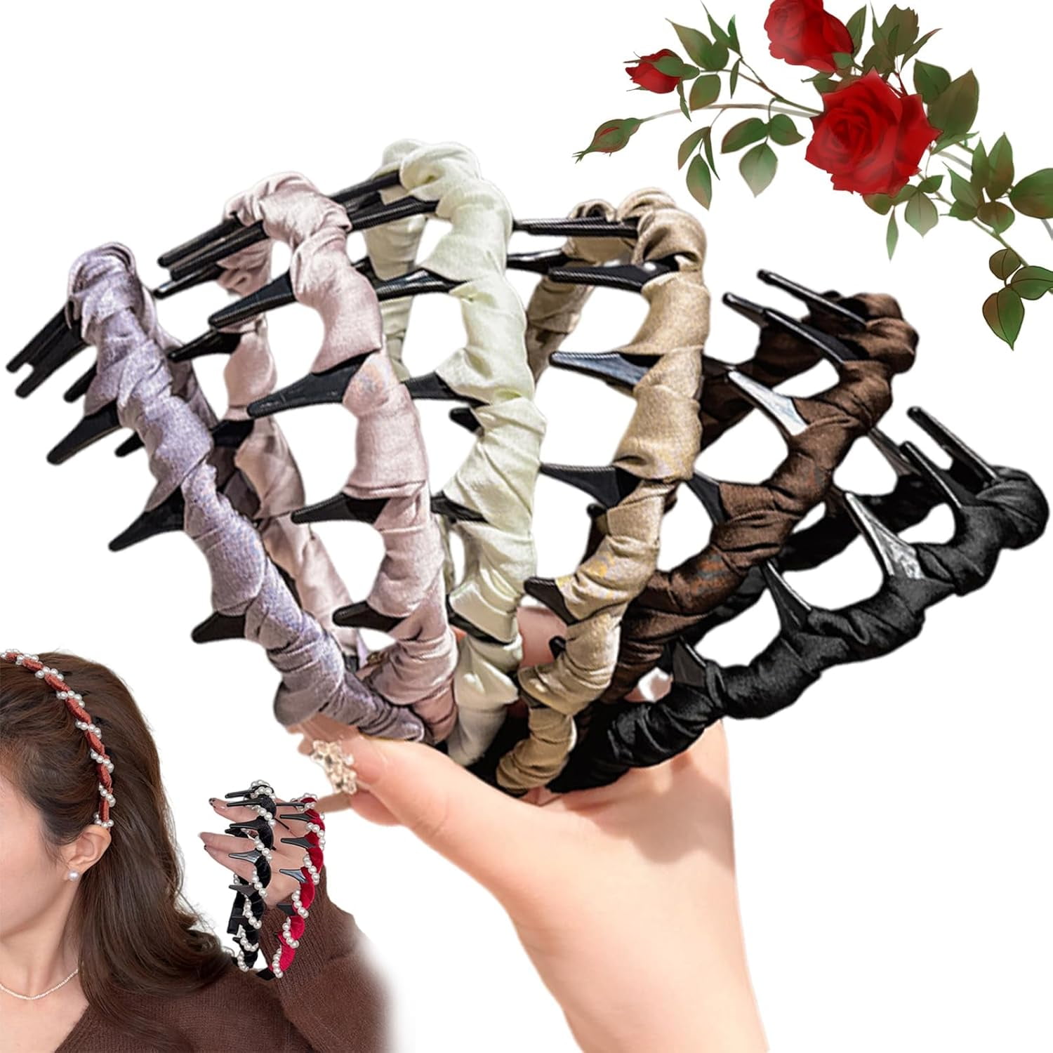 Unisex Metal Hair Band, Black Sports Headband For Men And Women, Non-Slip Spring Wave Hair Hoop, Fashion Headwear For Sports, Daily Wear, 2 Pcs