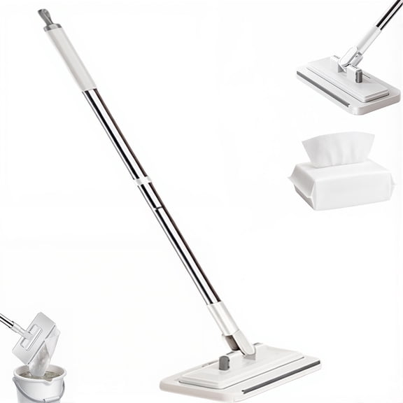 Regulatem Mop, Regulatem Mini Mop, Touch-Free Fabric Paired with a Slim Cleaning Head, Flexible Rotating Design for Tight Spaces, One-Touch Locking Compatible, Suitable for Indoor Use