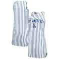 thumbnail image 1 of Women's Concepts Sport White Los Angeles Dodgers Reel Pinstripe Knit Sleeveless Nightshirt, 1 of 3