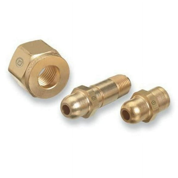 Regulator Inlet Nipples, Oxygen, 1/4"(NPT), 2 1/2", Brass, CGA-540, HandTight