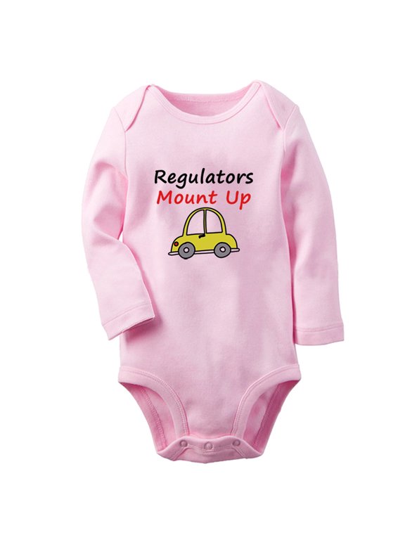 Regulators Mount Up Funny Rompers, Newborn Baby Unisex Bodysuits, Infant Jumpsuits, Toddler 0-12 Months Kids Long Sleeves Oufits (Pink, 0-6 Months)