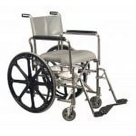 Rehab Shower Commode Wheelchair, 17.5 Hiback