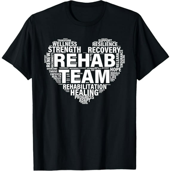 Rehab Team Physical Therapy Rehabilitation Awareness Week PT T-Shirt100% cotton short-sleeved shirt for both men and women