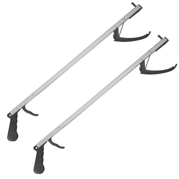 Rehabilitation Advantage Ergonomic Design 26" Grabber Tool Set with Magnetic Tip, Black (2 Pack)