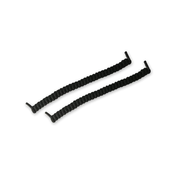Rehabilitation Advantage Curly No-Tie Shoelaces  Black, Elastic Coil Design, 6" to 45" Stretch, Ideal for Seniors, Athletes, All Ages  One Pair