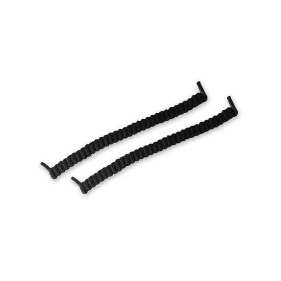 Rehabilitation Advantage Curly No-Tie Shoelaces – Black, Elastic Coil Design, 6" to 45" Stretch, Ideal for Seniors, Athletes, All Ages – One Pair