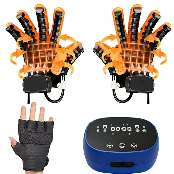 Rehabilitation Robot Glove for Stroke, Fingers Strength Training Device for Hemiplegia, Hand Glove Equipment Hand Function Rehabilitation, Strength Adjustable