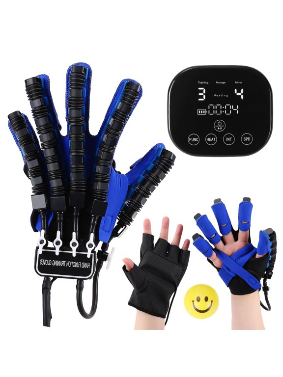 Rehabilitation Robot Glove for Stroke Hemiplegia Finger Hand Stroke Recovery Equipment for Left or Right Robotic Hand Trainer with Heating Massage Mirror Glove