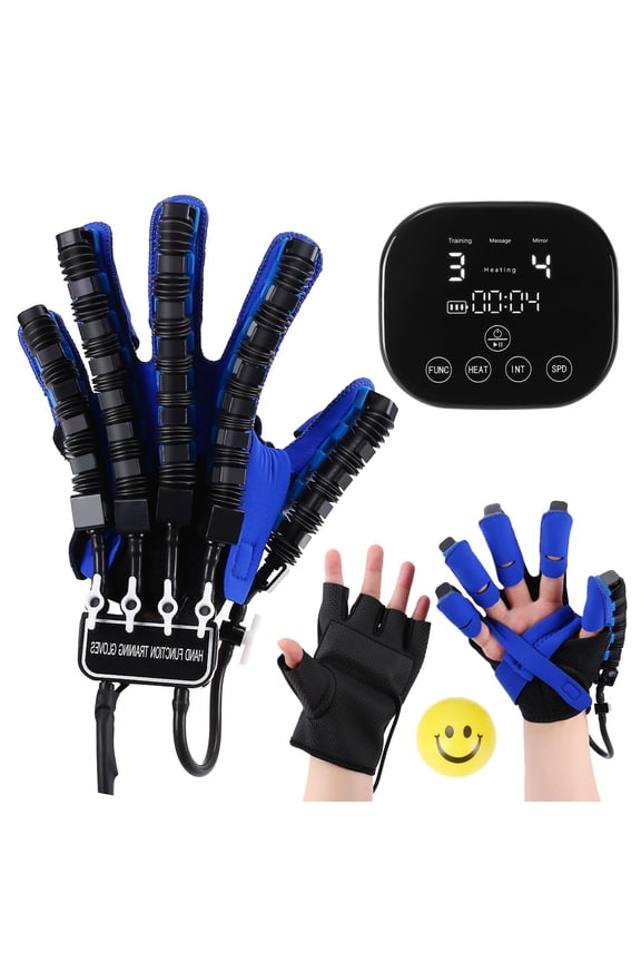 Rehabilitation Robot Glove for Stroke Hemiplegia Finger Hand Stroke Recovery Equipment for Left or Right Robotic Hand Trainer with Heating Massage Mirror Glove