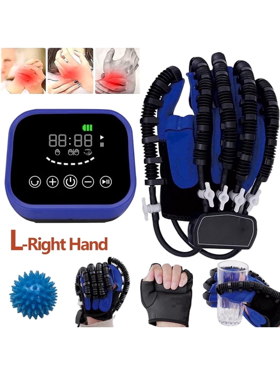 Upgrade Rehabilitation Robot Glove,Smart Finger Recovery Trainer,Hand Exerciser,Mirror Therapy for Arthritis Trauma Patients, Fits Right Hand Adults(Right Hand-L)
