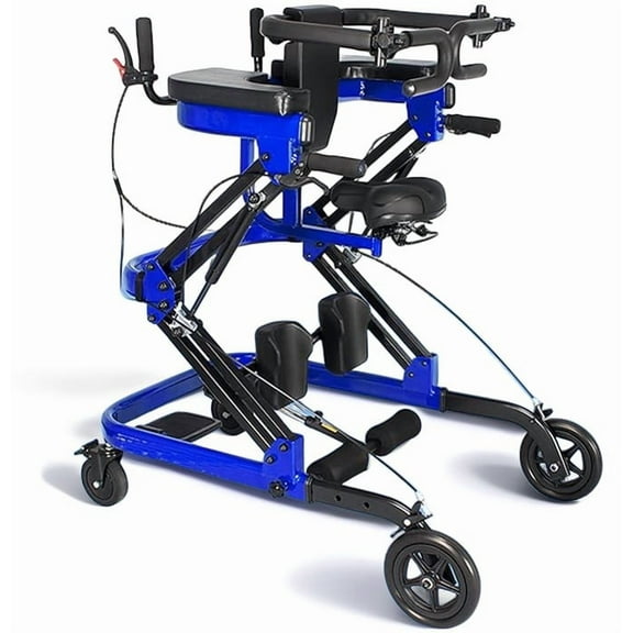 Rehabilitation Walker Stand Up Walker for Seniors Adjustable Height 22.83-51.18in Folding Upright Walker with Wheels 330.69lb Capacity for Stroke Cerebral Palsy Post-Surgery Recovery