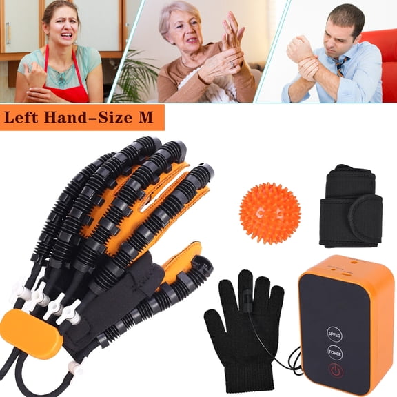 Rehabilitation robot gloves, stroke rehabilitation equipment with USB charging function(Left Hand-M)